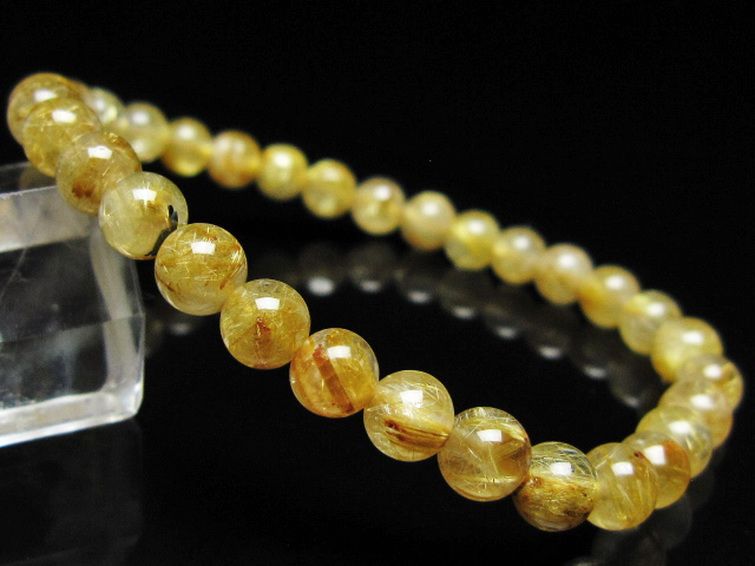 ゴールドタイチンルチル ブレスレット 6mm [t116-13003] 1枚目