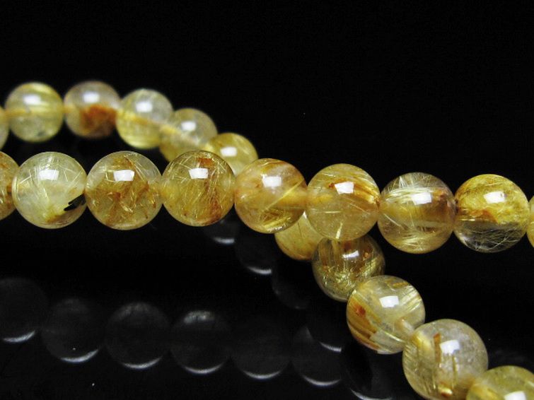 ゴールドタイチンルチル ブレスレット 6mm [t116-13003] 2枚目