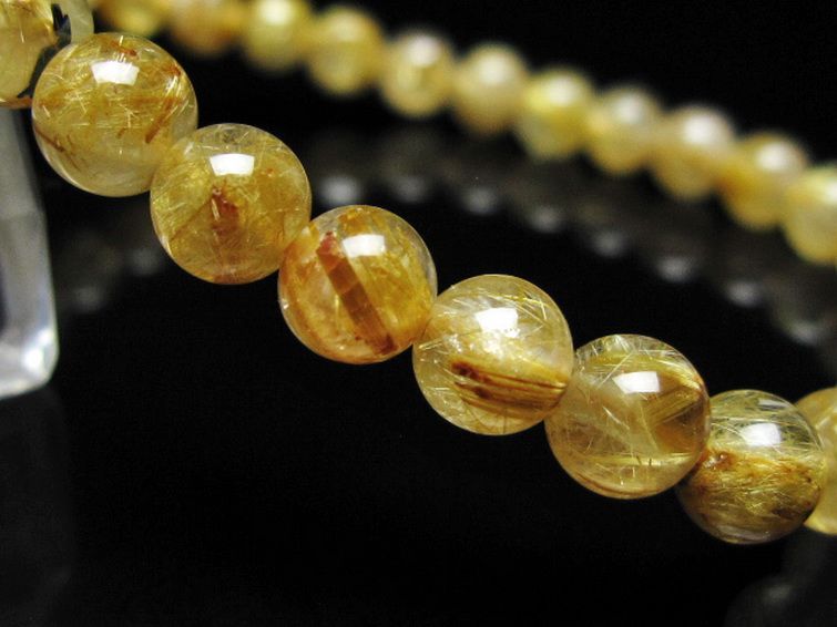 ゴールドタイチンルチル ブレスレット 6mm [t116-13003] 3枚目