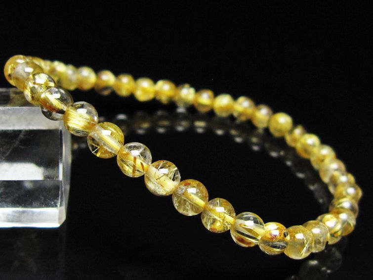 ゴールドタイチンルチル ブレスレット 5mm [t116-13005] 1枚目