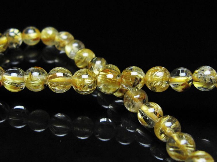 ゴールドタイチンルチル ブレスレット 5mm [t116-13005] 2枚目