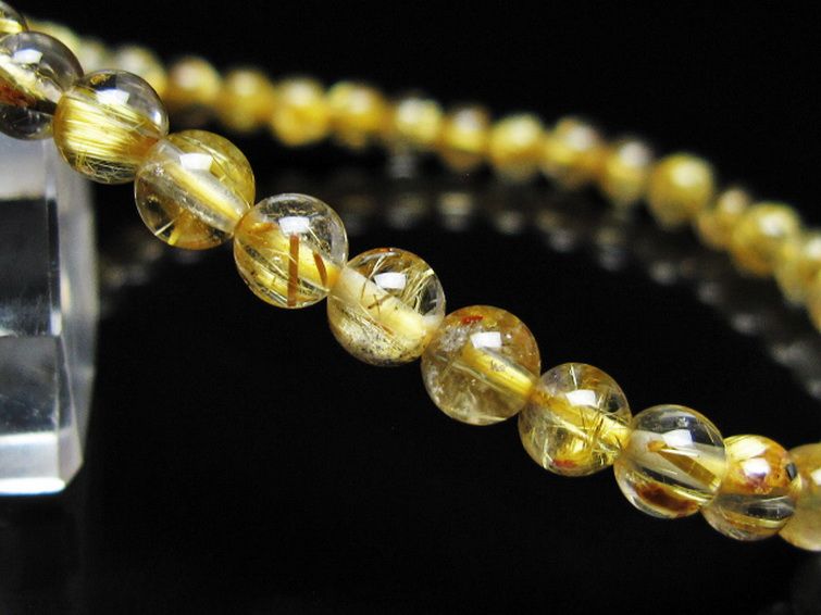 ゴールドタイチンルチル ブレスレット 5mm [t116-13005] 3枚目