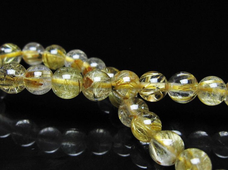 ゴールドタイチンルチル ブレスレット 6mm [t116-13007] 2枚目