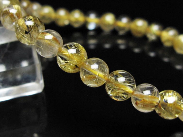 ゴールドタイチンルチル ブレスレット 6mm [t116-13007] 3枚目