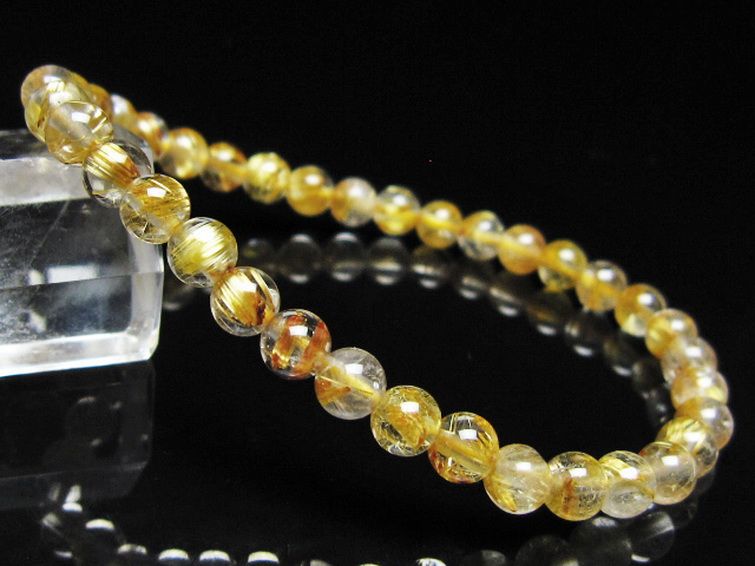 ゴールドタイチンルチル ブレスレット 5mm [t116-13020] 1枚目