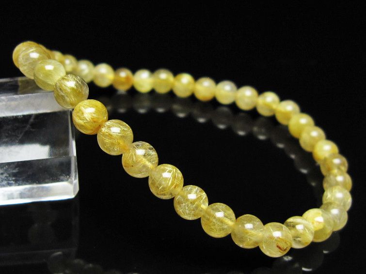 ゴールドタイチンルチル ブレスレット 5mm [t116-13031] 1枚目