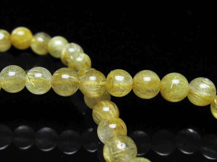 ゴールドタイチンルチル ブレスレット 5mm [t116-13031] 2枚目