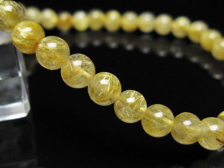 ゴールドタイチンルチル ブレスレット 5mm [t116-13031] 3枚目