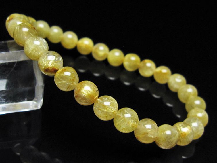 ゴールドタイチンルチル ブレスレット 7mm [t116-13043] 1枚目