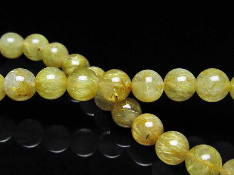 ゴールドタイチンルチル ブレスレット 7mm [t116-13043] 2枚目