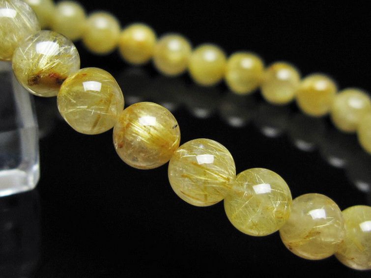 ゴールドタイチンルチル ブレスレット 7mm [t116-13043] 3枚目