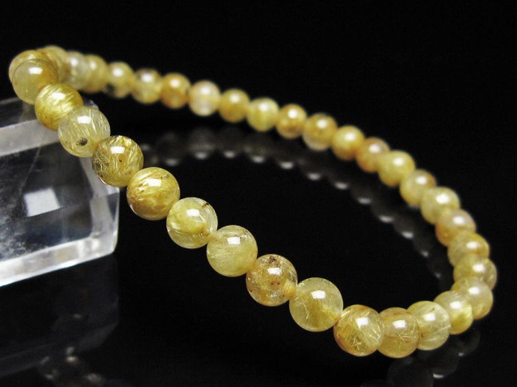 ゴールドタイチンルチル ブレスレット 5mm [t116-13055] 1枚目