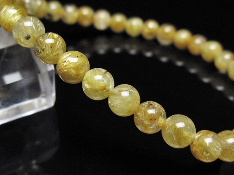 ゴールドタイチンルチル ブレスレット 5mm [t116-13055] 3枚目