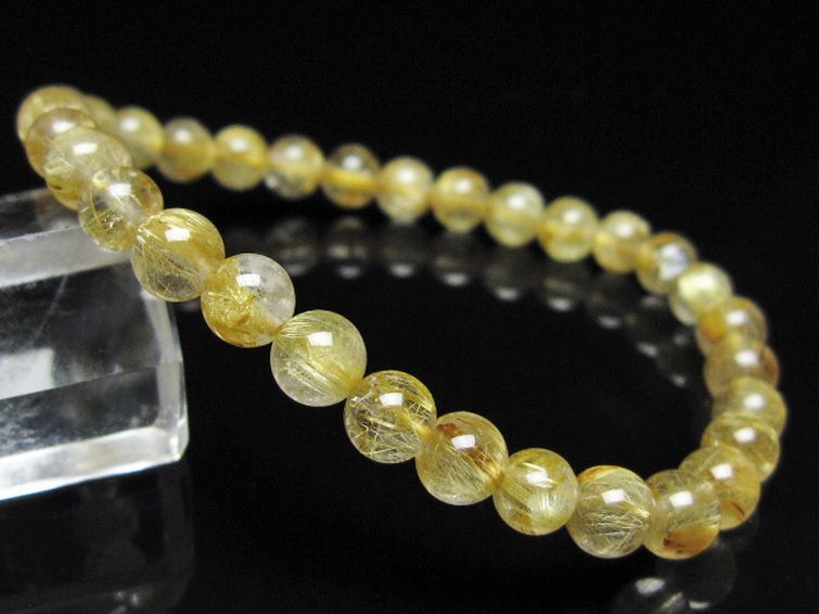 ゴールドタイチンルチル ブレスレット 6mm [t116-13060] 1枚目