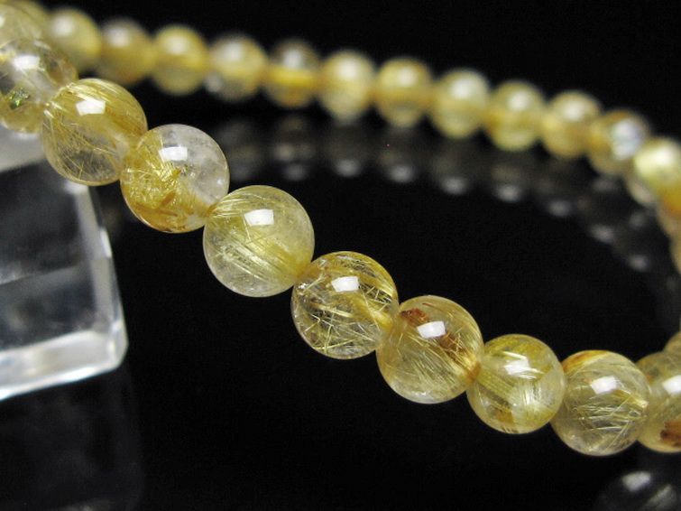 ゴールドタイチンルチル ブレスレット 6mm [t116-13060] 3枚目