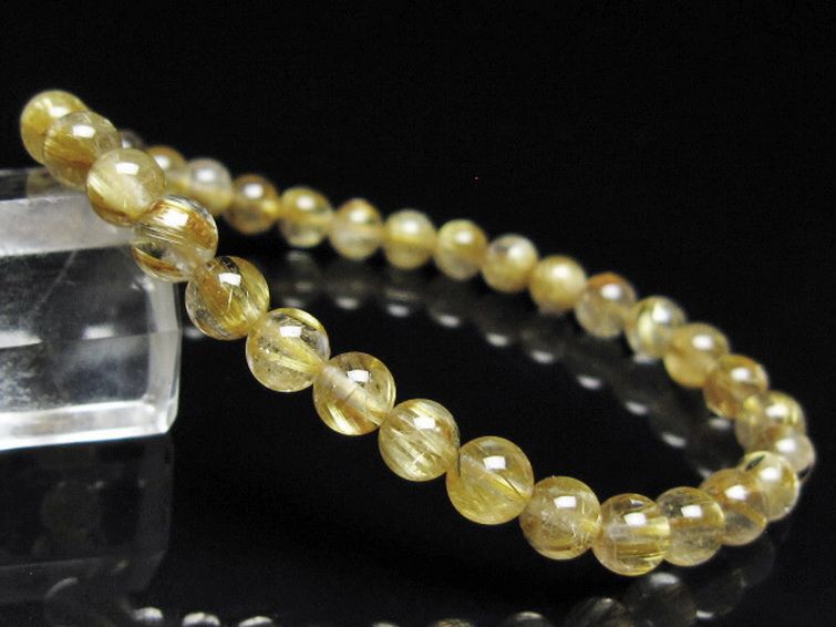 ゴールドタイチンルチル ブレスレット 6mm [t116-13064] 1枚目