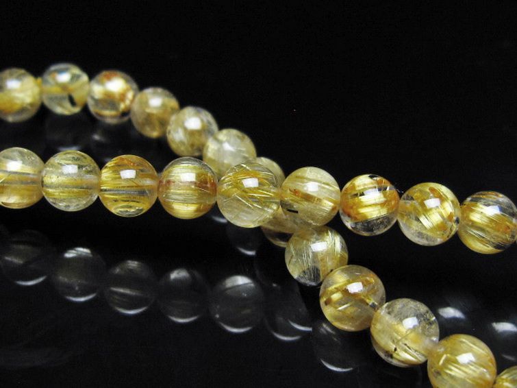 ゴールドタイチンルチル ブレスレット 6mm [t116-13064] 2枚目