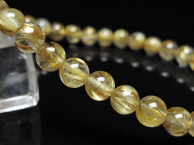 ゴールドタイチンルチル ブレスレット 6mm [t116-13064] 3枚目