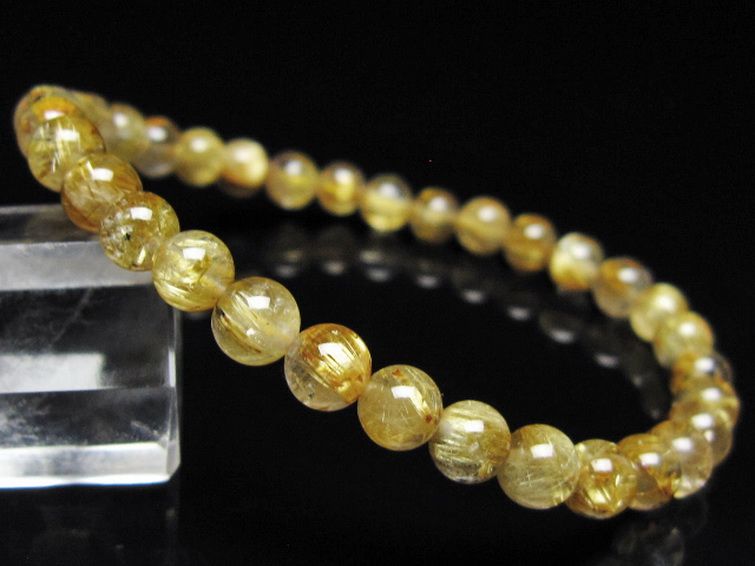 ゴールドタイチンルチル ブレスレット 6mm [t116-13069] 1枚目