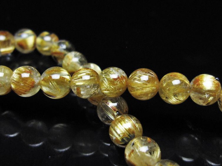 ゴールドタイチンルチル ブレスレット 6mm [t116-13069] 2枚目