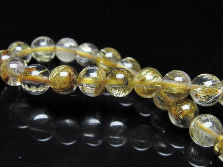 ゴールドタイチンルチル ブレスレット 6mm [t116-13072] 2枚目