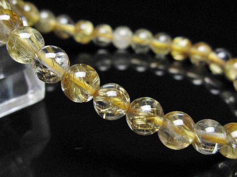 ゴールドタイチンルチル ブレスレット 6mm [t116-13072] 3枚目