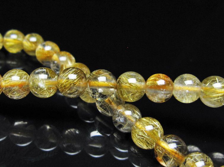 ゴールドタイチンルチル ブレスレット 6mm [t116-13073] 2枚目