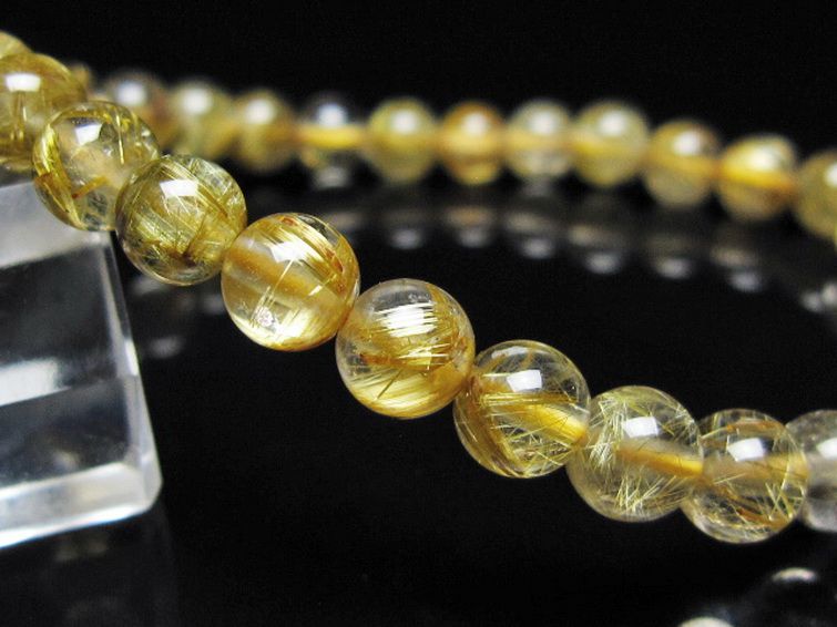 ゴールドタイチンルチル ブレスレット 6mm [t116-13073] 3枚目