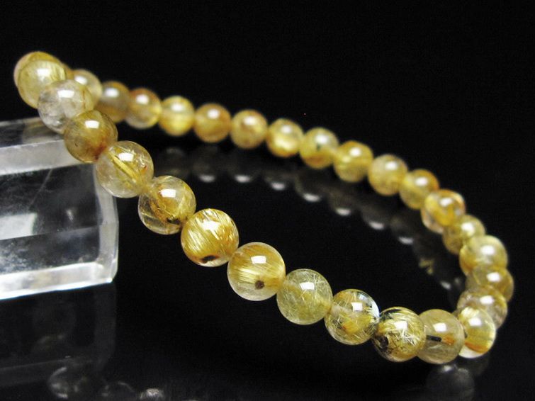 ゴールドタイチンルチル ブレスレット 6mm [t116-13075] 1枚目