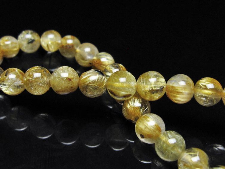 ゴールドタイチンルチル ブレスレット 6mm [t116-13075] 2枚目