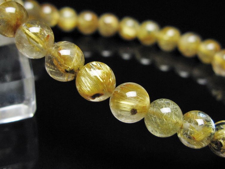 ゴールドタイチンルチル ブレスレット 6mm [t116-13075] 3枚目