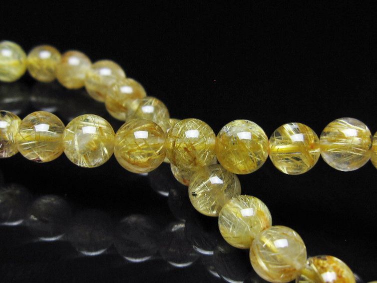 ゴールドタイチンルチル ブレスレット 6mm [t116-13079] 2枚目