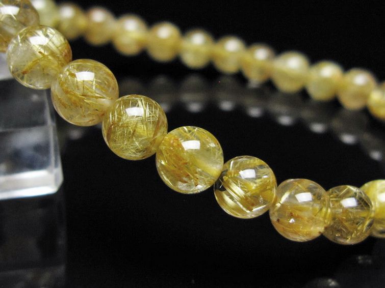 ゴールドタイチンルチル ブレスレット 6mm [t116-13079] 3枚目