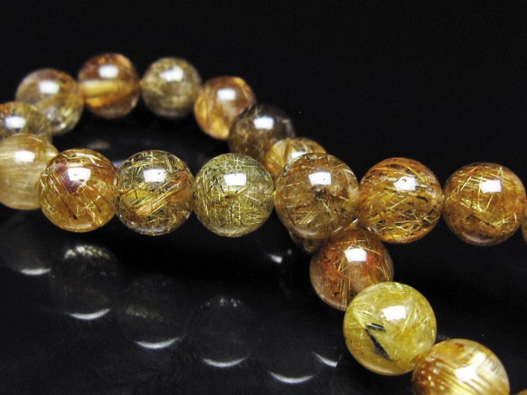 ゴールドタイチンルチル ブレスレット 8mm [t116-13089] 2枚目