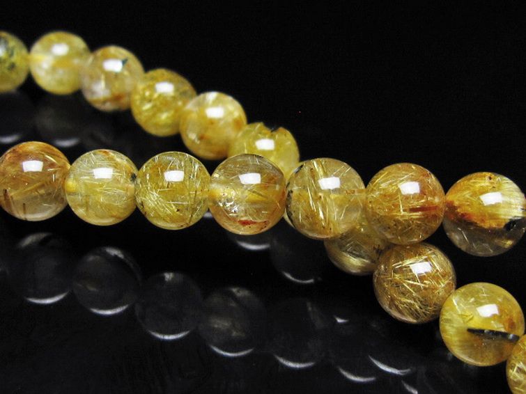 ゴールドタイチンルチル ブレスレット 7mm [t116-13094] 2枚目