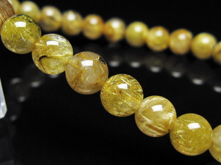 ゴールドタイチンルチル ブレスレット 7mm [t116-13094] 3枚目