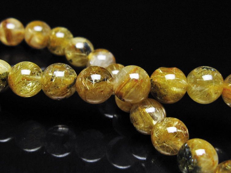 ゴールドタイチンルチル ブレスレット 7mm [t116-13095] 2枚目