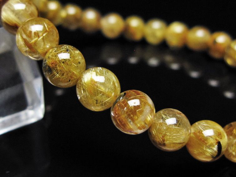 ゴールドタイチンルチル ブレスレット 7mm [t116-13095] 3枚目