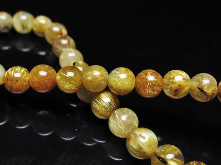 ゴールドタイチンルチル ブレスレット 5mm [t116-13098] 2枚目