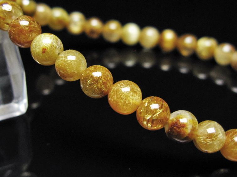 ゴールドタイチンルチル ブレスレット 5mm [t116-13098] 3枚目