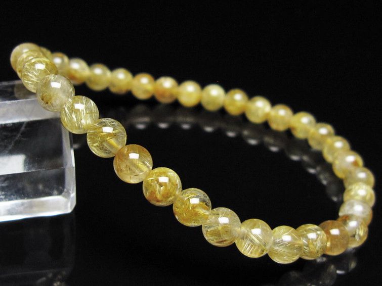 ゴールドタイチンルチル ブレスレット 5mm [t116-13103] 1枚目