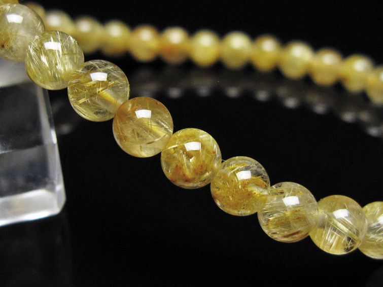 ゴールドタイチンルチル ブレスレット 5mm [t116-13103] 3枚目