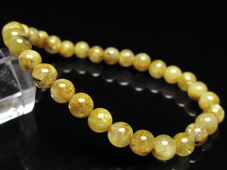 ゴールドタイチンルチル ブレスレット 6mm [t116-13113] 1枚目