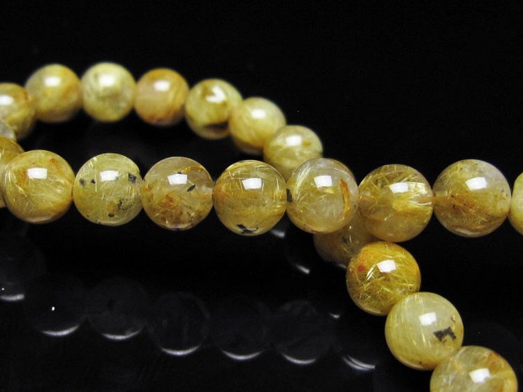 ゴールドタイチンルチル ブレスレット 6mm [t116-13113] 2枚目