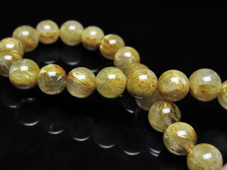 ゴールドタイチンルチル ブレスレット 7mm [t116-13114] 2枚目