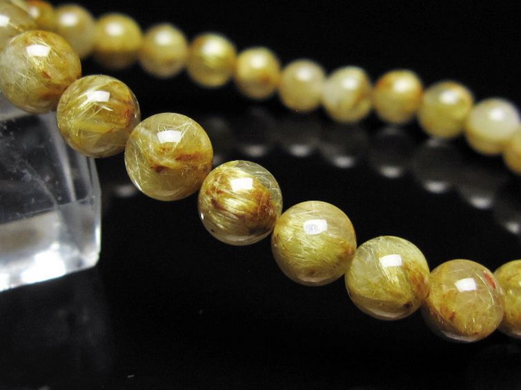 ゴールドタイチンルチル ブレスレット 7mm [t116-13114] 3枚目