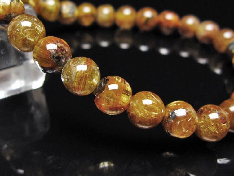 ゴールドタイチンルチル ブレスレット 7mm [t116-13126] 3枚目