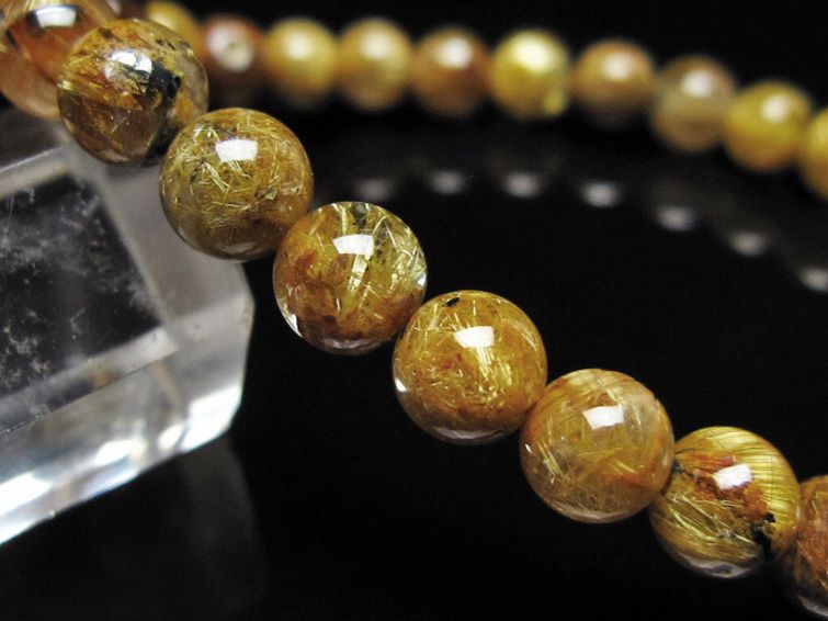 ゴールドタイチンルチル ブレスレット 7mm [t116-13131] 3枚目