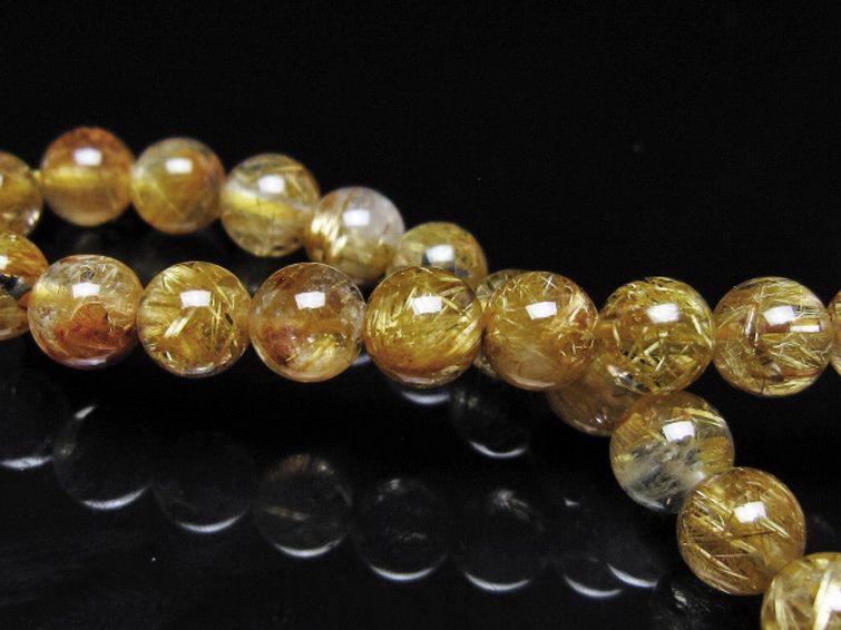 ゴールドタイチンルチル ブレスレット 7mm [t116-13138] 2枚目