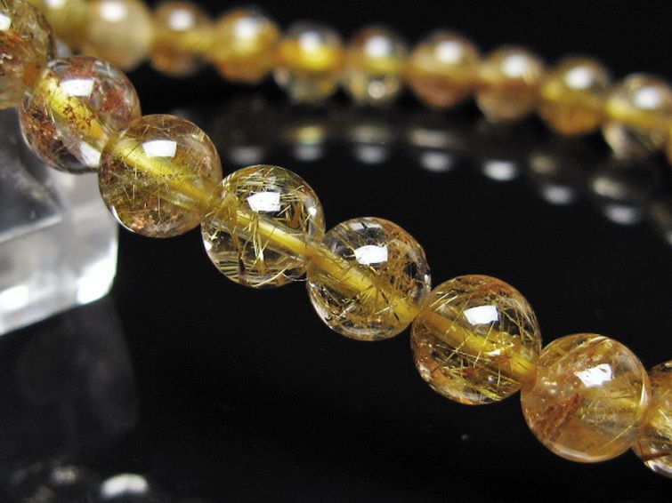 ゴールドタイチンルチル ブレスレット 7mm [t116-13139] 3枚目